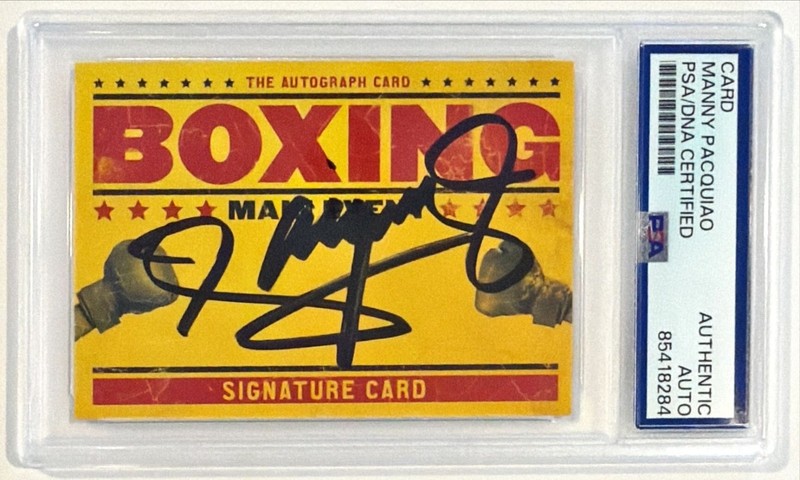 The Main Event Boxing Manny Pacquiao Signed Auto 2x3 Trading Card PSA DNA
