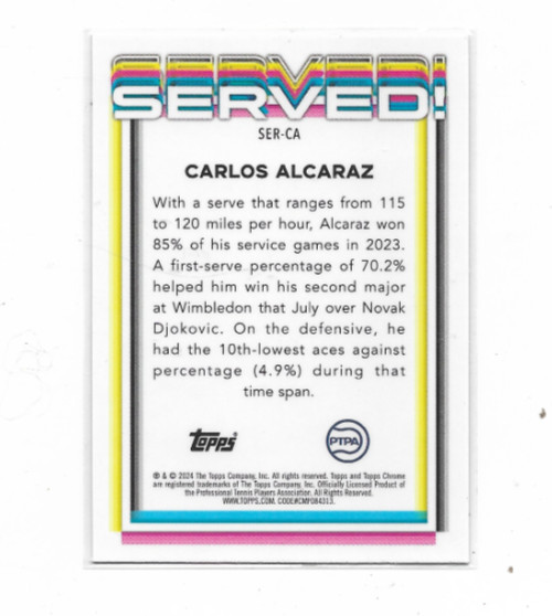 2024 Topps Chrome Tennis Carlos Alcaraz Captured Refractor----Lot Of 5 view 2