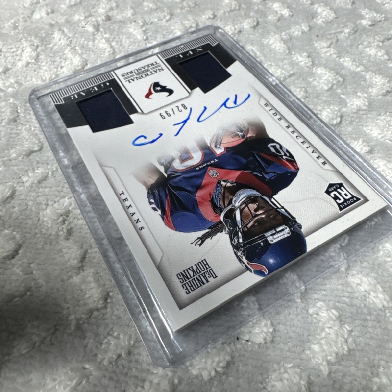 2013 PANINI Deandre Hopkins national treasures NFL Gear 82 /99 Rookie AUTO Rc view 2