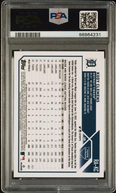 2023 Topps Chrome Kody Clemens Gold Refractor Auto RC /50 ~ PSA 10 view 2