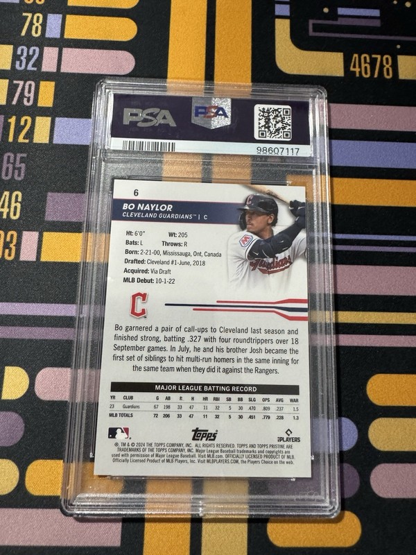 BO NAYLOR 2024 Topps Pristine SUPERFRACTOR 1/1 PSA 10 Guardians view 2