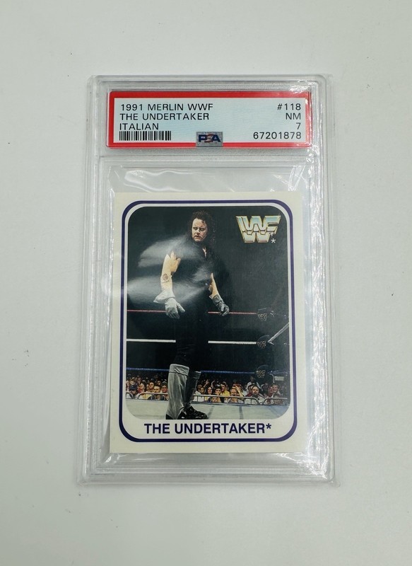 1991 Merlin Italian WWF The Undertaker Rookie Card RC #118 PSA 7