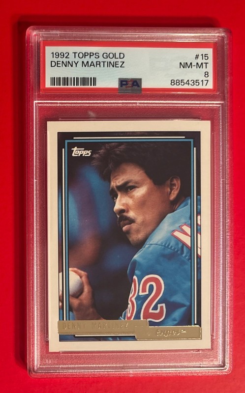 1992 Topps Gold DENNIS MARTINEZ #15 PSA 9 Baseball Card Vtg MONTREAL EXPOS