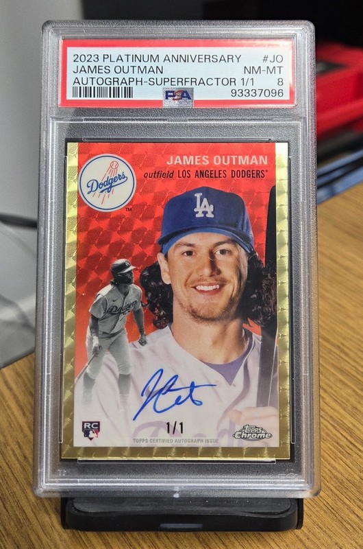 2023 Topps Chrome Platinum Autographed James Outman Superfractor #1/1 PSA RC