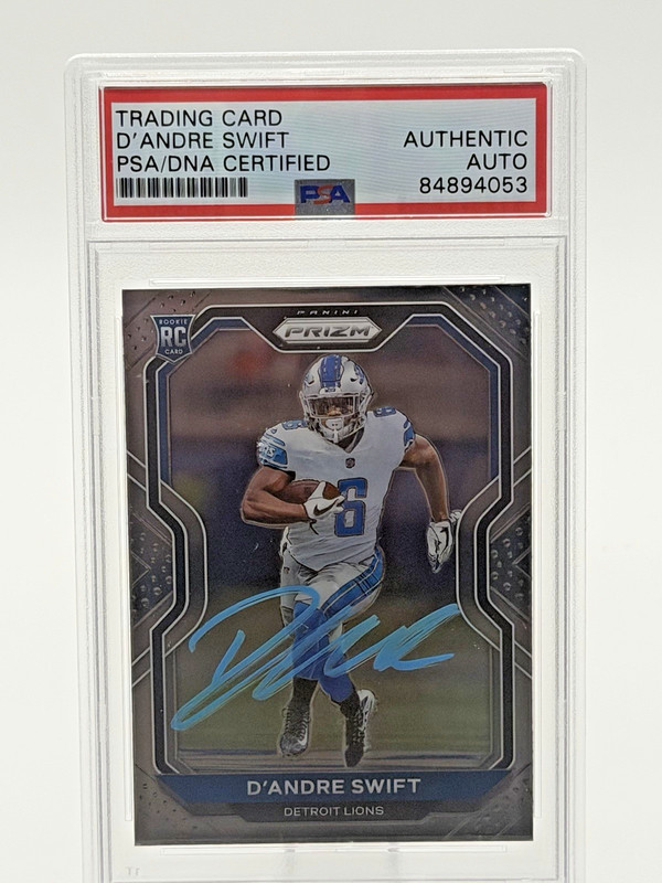 D'Andre Swift 2020 Panini Prizm #358 IP Auto PSA Authentic Auto Detroit Lions
