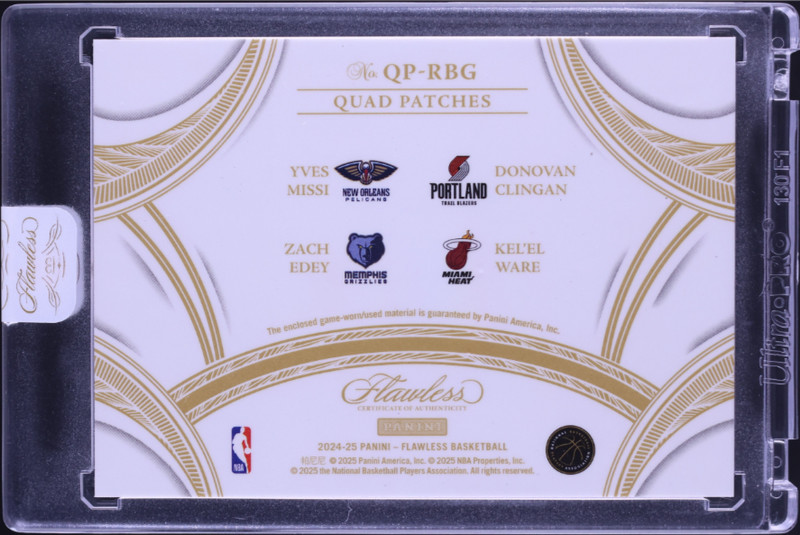 2024 FLAWLESS 4 Patch Logoman MISSI/CLINGAN/EDEY/WARE /5 Factory Sealed NBA view 2