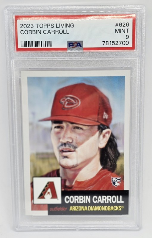 CORBIN CARROLL 2023 TOPPS LIVING SET 626 ROOKIE DIAMONDBACKS RC PSA 9 