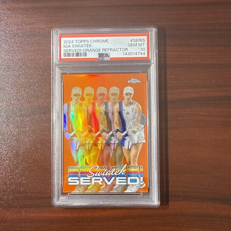 2024 Topps Chrome Tennis Iga Swiatek Served! Orange Refractor 12/25 PSA 10 SSP