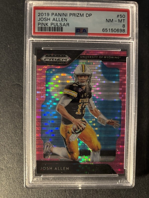 2019 Panini Prizm Josh Allen #50 Pink Pulsar PSA 8