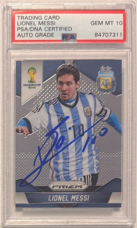 2014 Panini Prizm World Cup Signed Lionel Messi #12 PSA/DNA Gem Mint 10