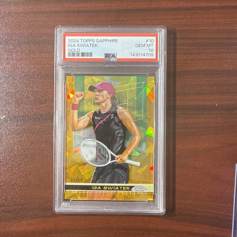 2024 Topps Chrome Tennis Sapphire Iga Swiatek #10 Gold 32/50 PSA 10 SSP