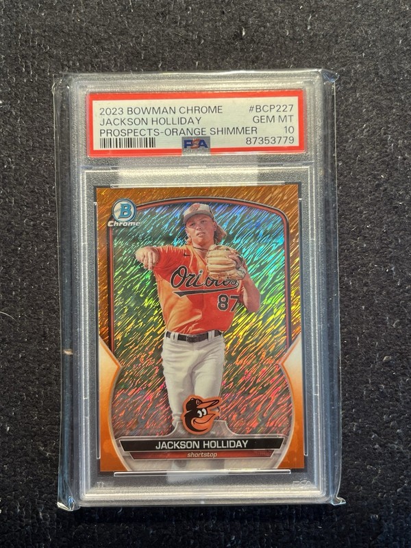 2023 Bowman Chrome BCP227 Jackson Holliday Orange Shimmer /25 PSA 10 Color Match