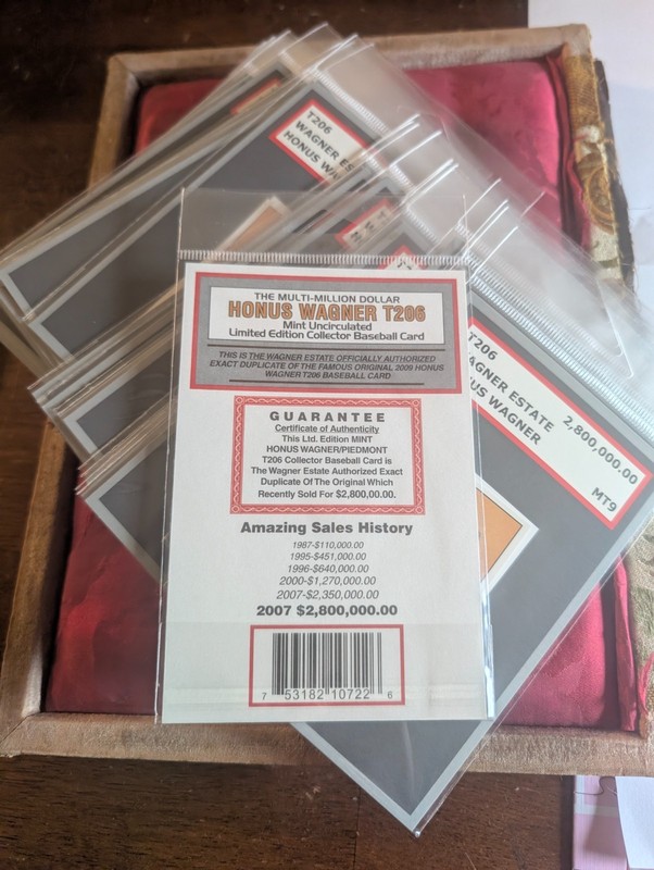 LOT of 35 HONUS WAGNER T206 MINT LTD ED. BASEBALL TOBACCO REPRINT CARD MT9 view 2