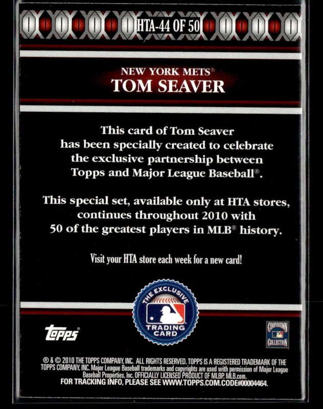 2010 Topps Logoman HTA #HTA-44 Tom Seaver Card New York Mets view 2