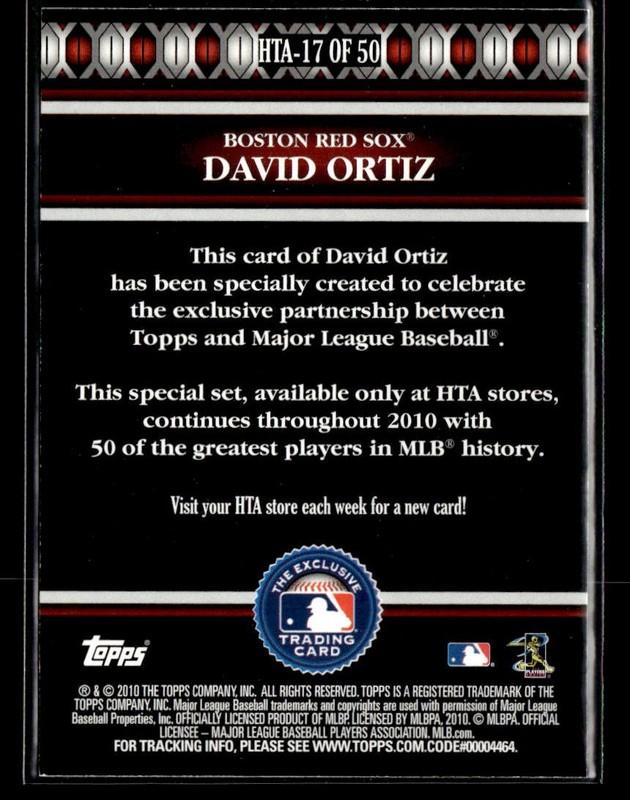 2010 Topps Logoman HTA #HTA-17 David Ortiz Card Boston Red Sox view 2
