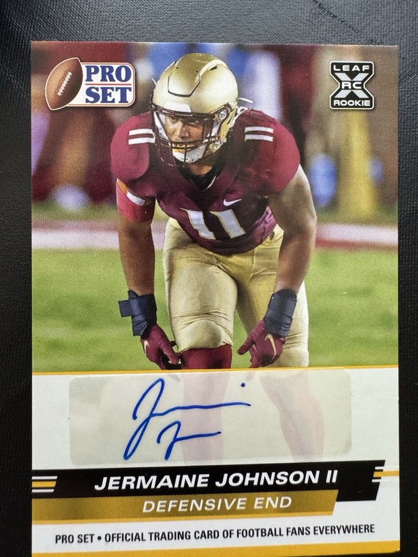 🏈 2022 Leaf Pro Set Football Autograph #PSA-JJ2 Jermaine JOHNSON II 🏈