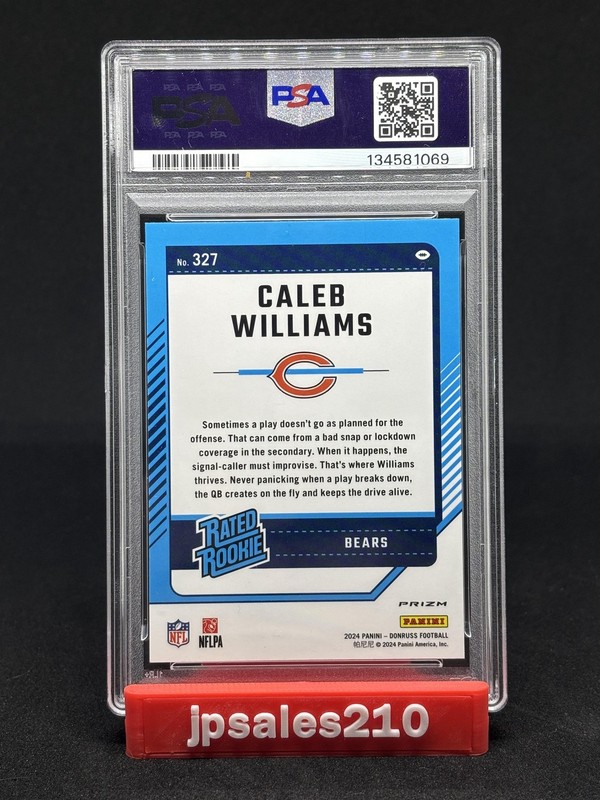 2024 Donruss #327 Caleb Williams Optic Rated Rookies Preview Holo PSA 9 view 2