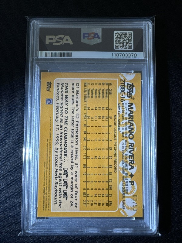 2023 Topps Silver Pack - 2T88C-16 Mariano Rivera Gold Refractor /50 PSA 9 view 2