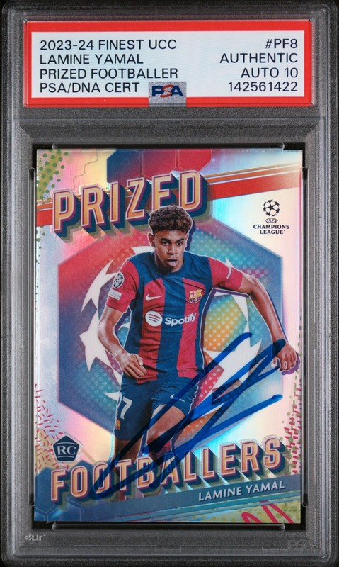 2023-24 Topps Finest UCC #PF8 Lamine Yamal Rookie RC PSA AUTHENTIC AUTO 10