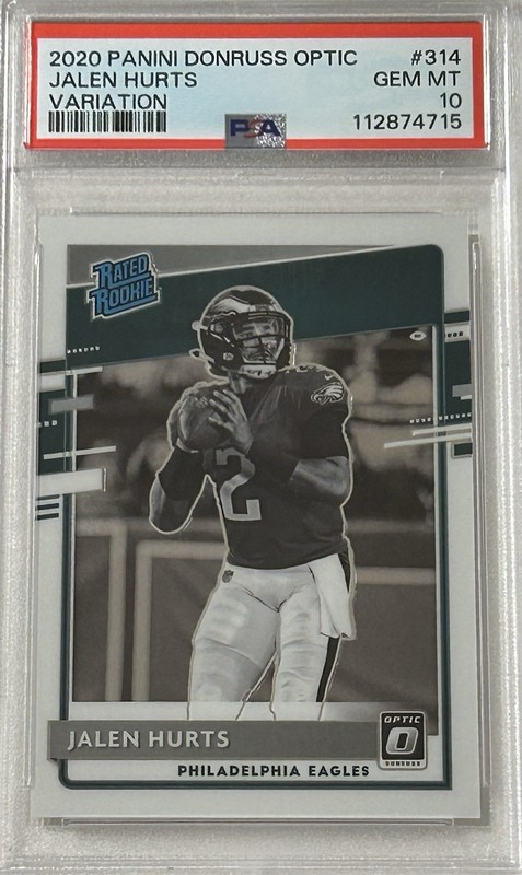 2020 Donruss Optic Jalen Hurts (Phila. Eagles) Rated Rookie Variation PSA 10