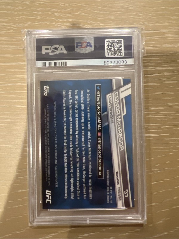 2017 Topps Chrome UFC Conor McGregor Refractor #97 - PSA 10 view 2