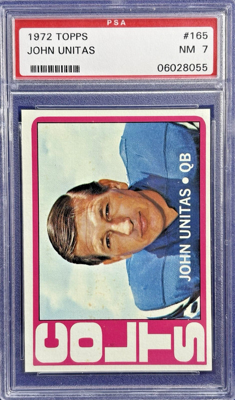🔥🏈 1972 Topps #165 Johnny Unitas – PSA 7 NM Colts HOF Vintage Football 🔥