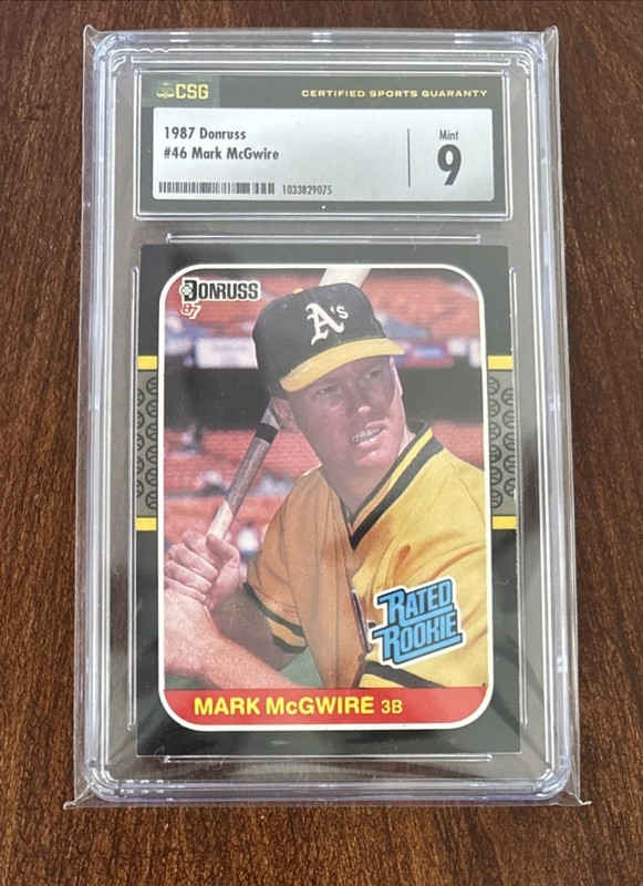 1987 Donruss Mark McGwire Rookie RC #46 PSA 9 Mint Oakland A's