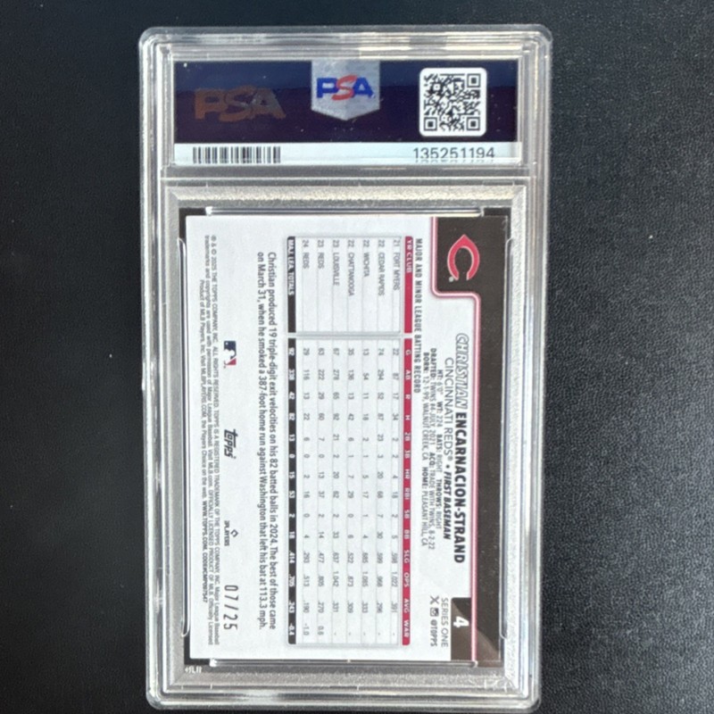 Wood - 2025 Topps Christian Encarnacion-Strand PSA 9 Serial Numbered /25 |POP 1| view 2