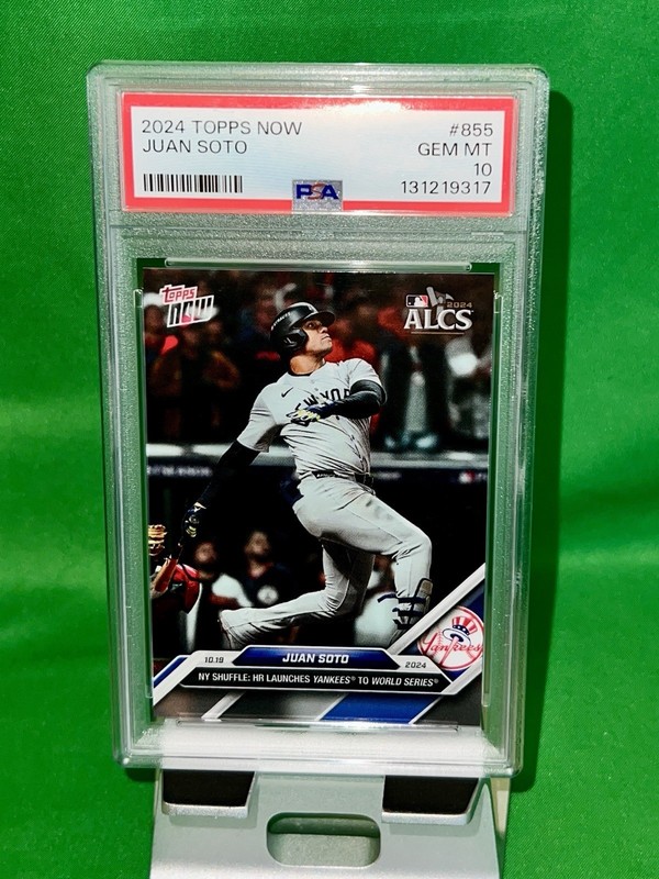 JUAN SOTO Home Run Launches Yankees to WS! 2024 Topps Now #855 PSA 10 Gem MINT🔥