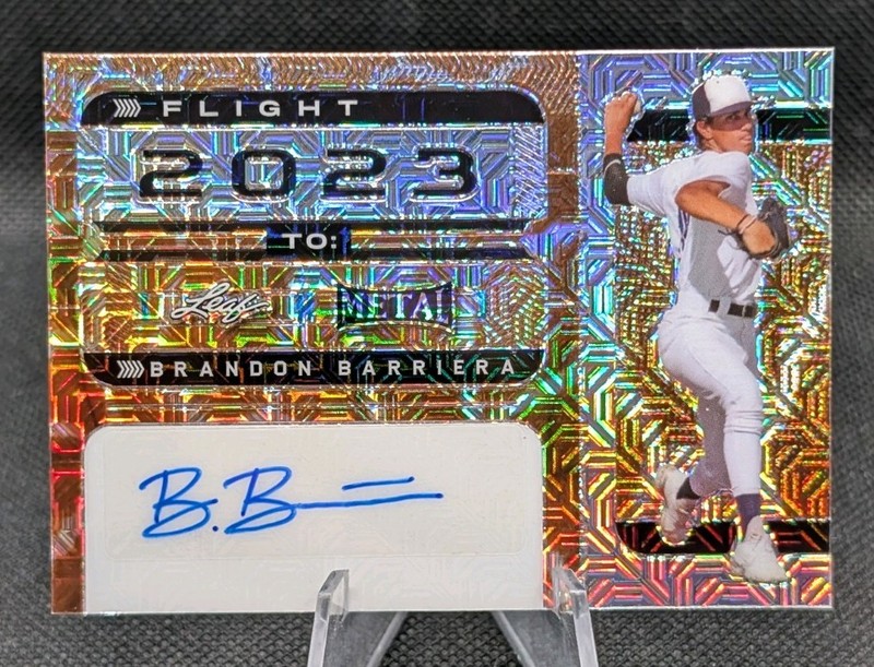 2022 Leaf Metal - Flight 2023 to Brandon Barriera Auto #FT-BB1 Giraffe Mojo 1/1 view 1