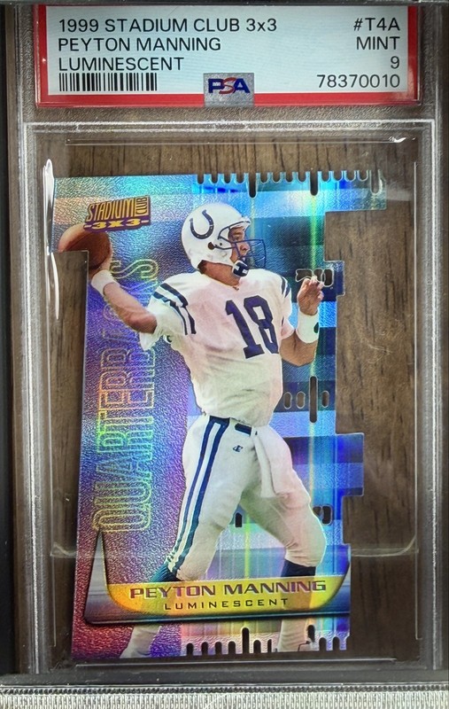 1999 Topps Stadium Club - 3x3 Peyton Manning #T4A Luminescent PSA 9