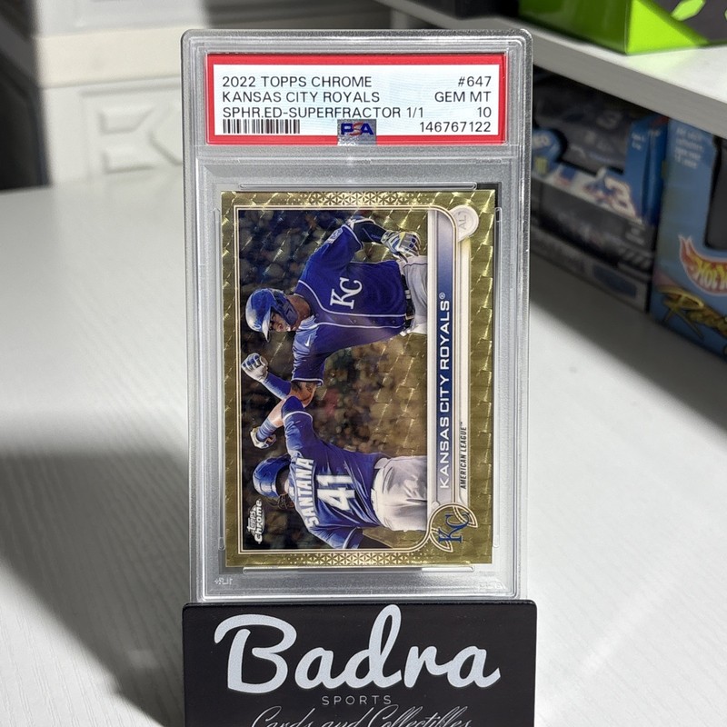 2022 Topps Chrome Sapphire #647 Kansas City Royals 1/1 Superfractor PSA 10 GEM 