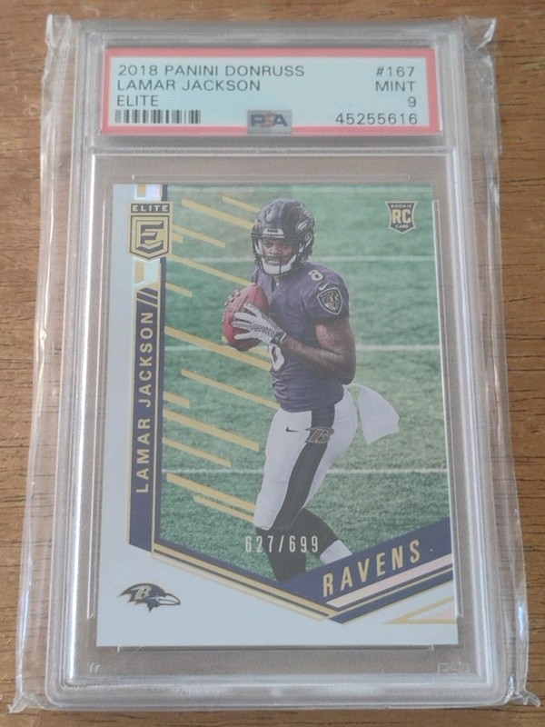 2018 Panini Donruss Elite Lamar Jackson /699 Rookie PSA Mint 9