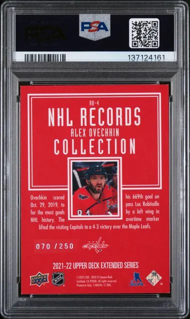 2021 Upper Deck - Alex Ovechkin #RB-4 - Record Collections - Gold /250 - PSA view 2