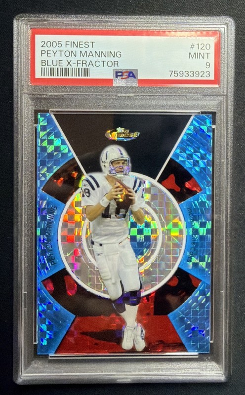 Peyton Manning PSA 9 2005 Topps Finest /150 Blue X-Fractor Refractor Colts #120