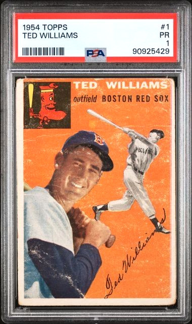 1954 Topps # 1 TED WILLIAMS - PSA 1 - HOF BOSTON RED SOX