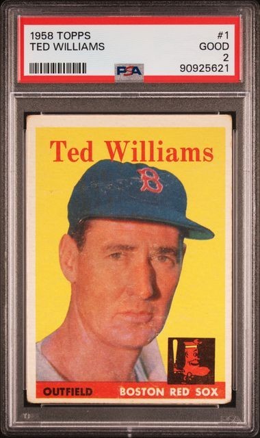 1958 Topps # 1 TED WILLIAMS - PSA 2 - HOF BOSTON RED SOX view 1
