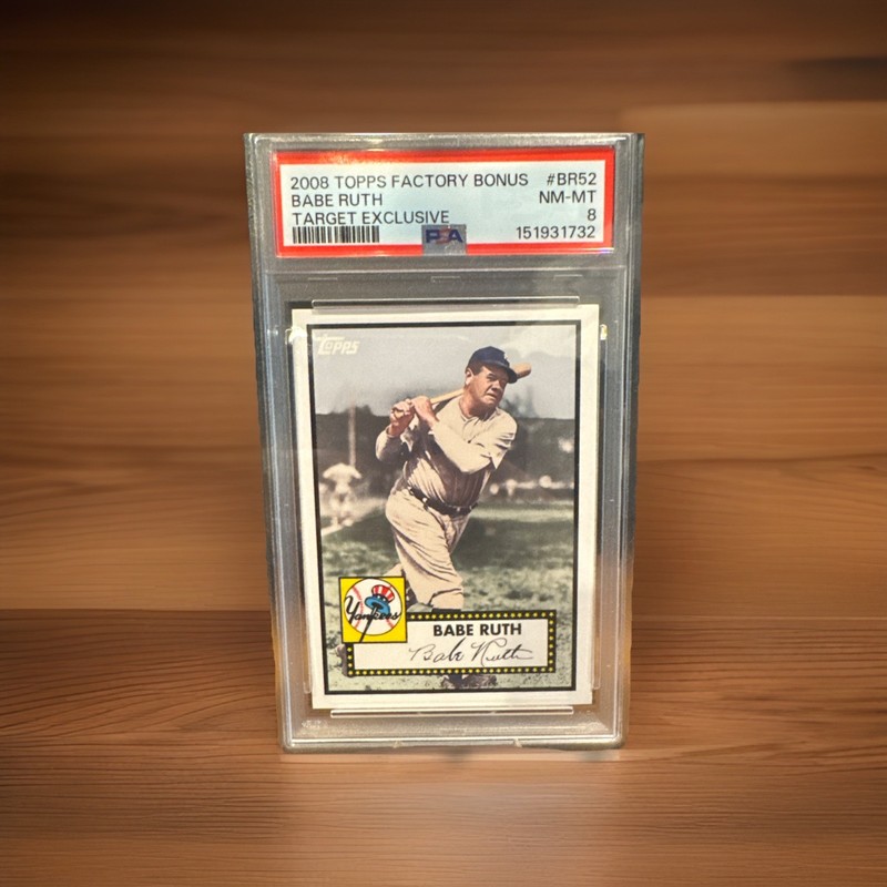 2008 TOPPS FACTORY BONUS TARGET EXCLUSIVE #BR53 BABE RUTH PSA 8 LOW POP Rare 