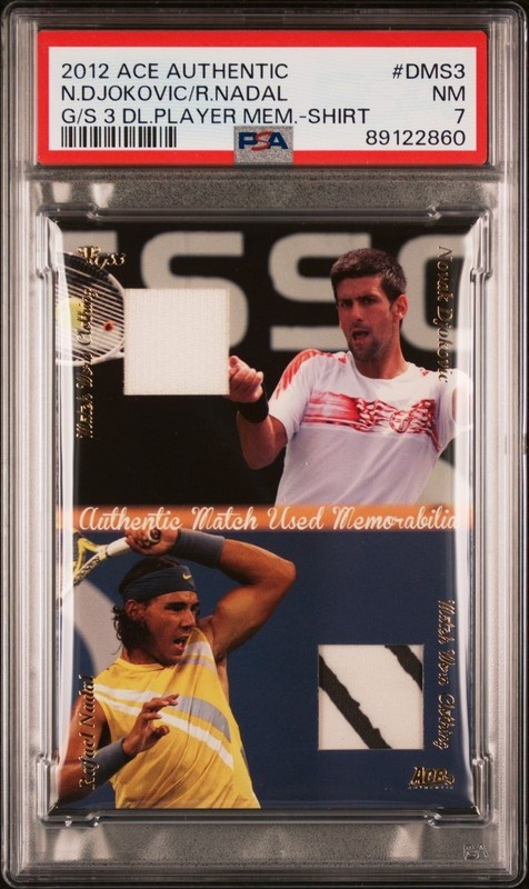 2012 Ace Authentic Djokovic/Nadal Dual Memorabilia Shirt #DMS3 PSA 7