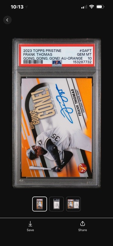 2023 Topps Pristine -Autographs Frank Thomas Orange Refractor /25 