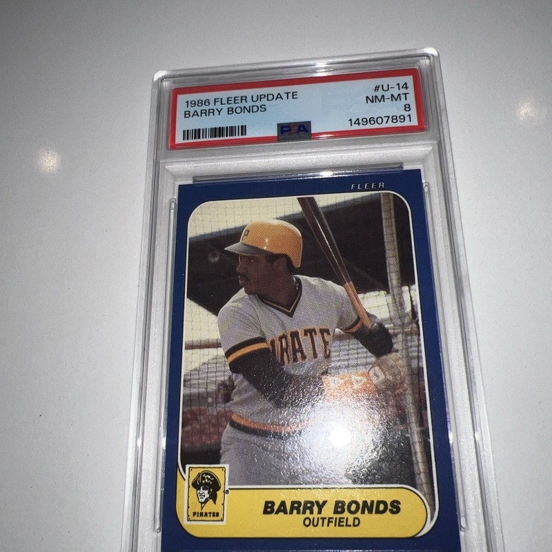 BARRY BONDS 1986 Fleer Update #U-14 PSA 8 NM - MT RC QTY
