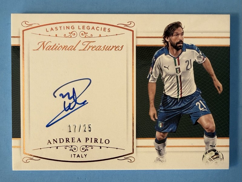2018 Panini National Treasures Lasting Legacies Andrea Pirlo On Card Auto /25 SP