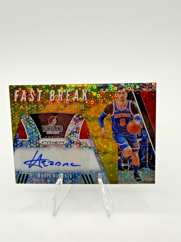 Mario Hezonja 2019-20 Panini Prizm Gold Fast Break Auto #/10 Trail Blazers