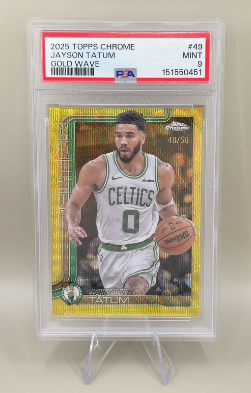2025-26 Topps Chrome Jayson Tatum Gold Wave /50 PSA 9 Mint #49 Rare Celtics 🔥