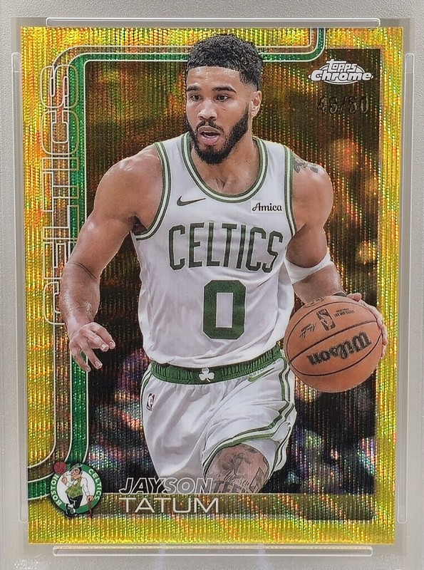 2025-26 Topps Chrome Jayson Tatum Gold Wave /50 PSA 9 Mint #49 Rare Celtics 🔥 view 2