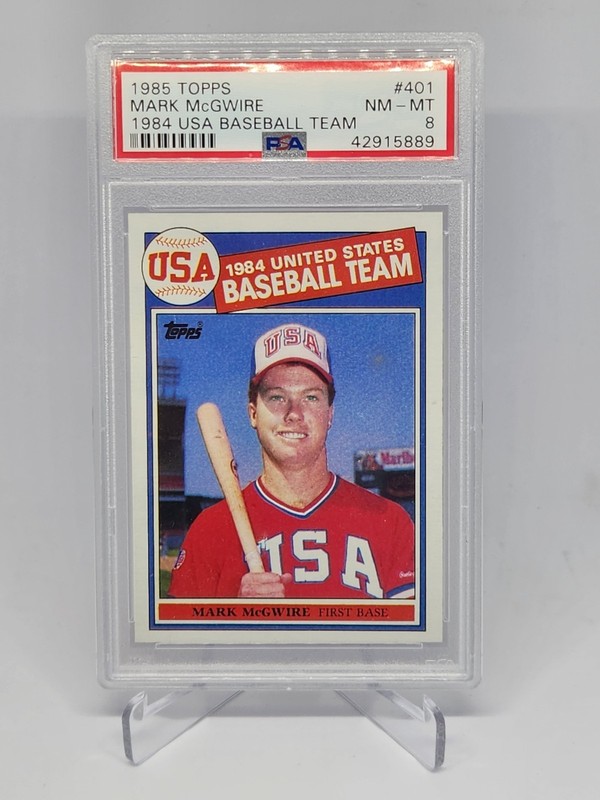 1985 Topps Mark McGwire 1984 USA Baseball Team PSA 8