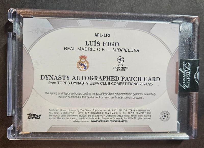 2024 Topps Dynasty Soccer Luis Figo Patch Auto 04/10 #APL-LF2 view 2