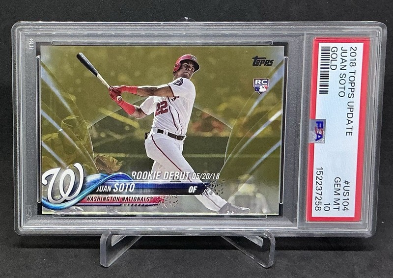 Juan Soto 2018 Topps Update Gold /2018 PSA 10 Gem Mint Nationals Rookie Card RC