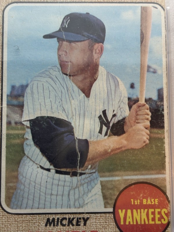 1968 Topps Mickey Mantle PSA view 2