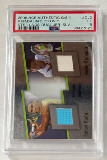 2008 Ace Auth Stars Djokovic/Nadal Dual Jsy Silver #DJ2 PSA 5 Read!